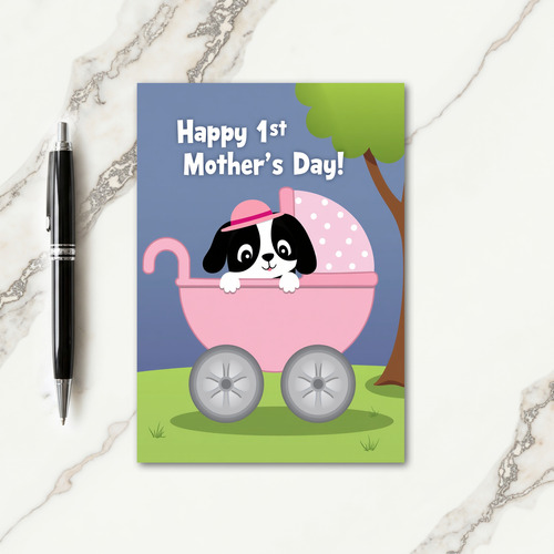 Sweet Dog Mothers Day First Card