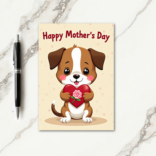 Sweet Dog Rose Mothers Day Card