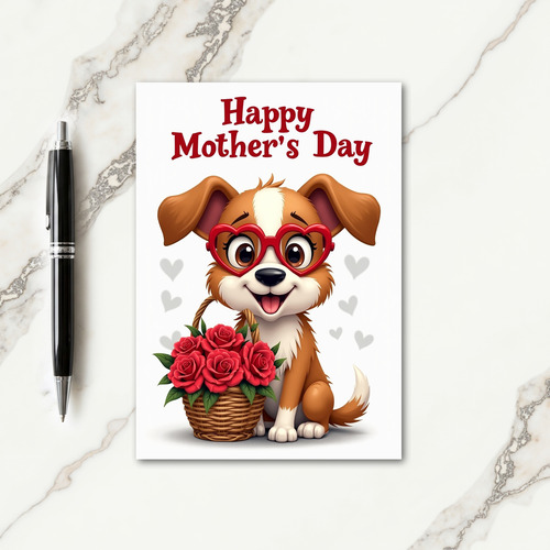 Sweet Dog Roses Mothers Day Card