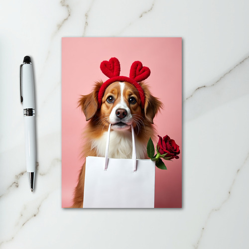 Sweet Dog Valentines Gift Card