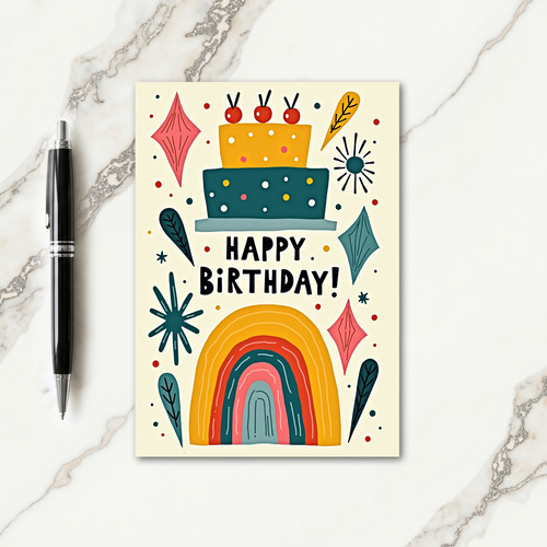 Sweet Dotted Cake Birthday Card