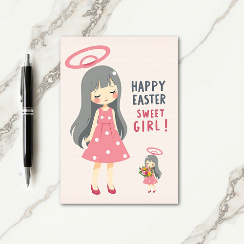 Sweet Easter Girl Card