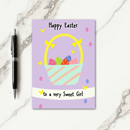 Sweet Easter Wishes Girl Card