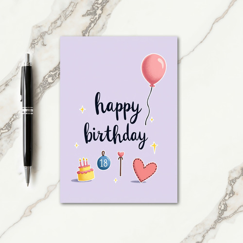 Sweet Eighteen Birthday Art Card