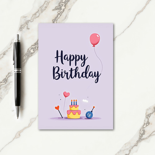 Sweet Eighteen Birthday Cake Card