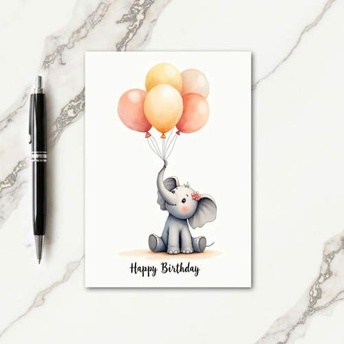 Sweet Elephant Balloons Card