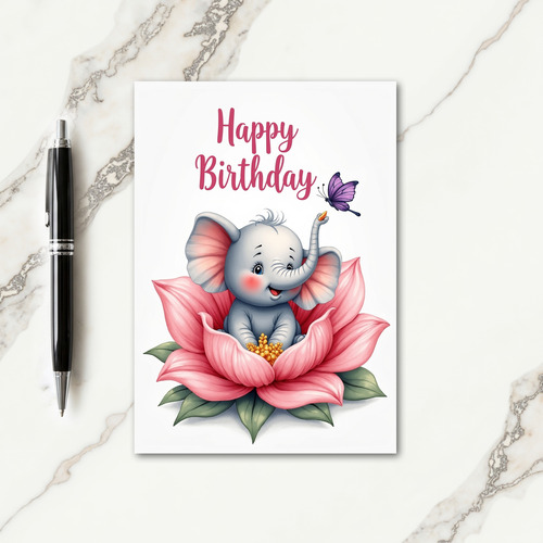 Sweet Elephant Birthday Card