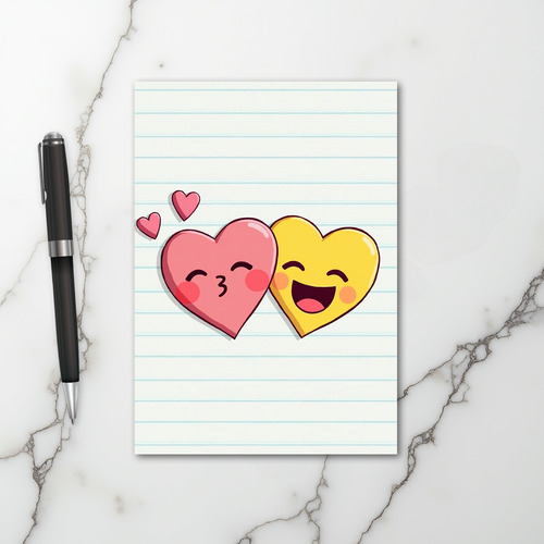Sweet Emoji Hearts Love Card