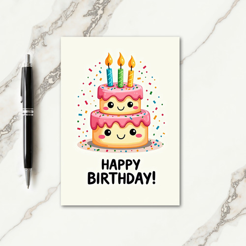 Sweet Faced Birthday Cake Card