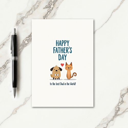 Sweet Fathers Day Animal Friends Card