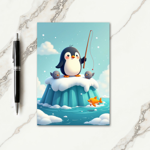 Sweet Fathers Day Arctic Scene Card