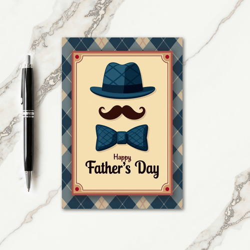 Sweet Fathers Day Argyle Card