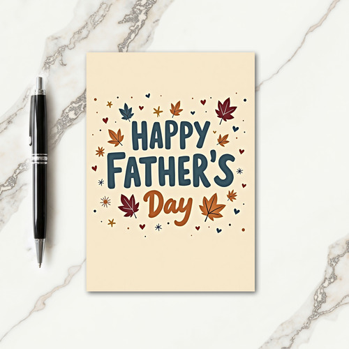 Sweet Fathers Day Autumn Leaves Card
