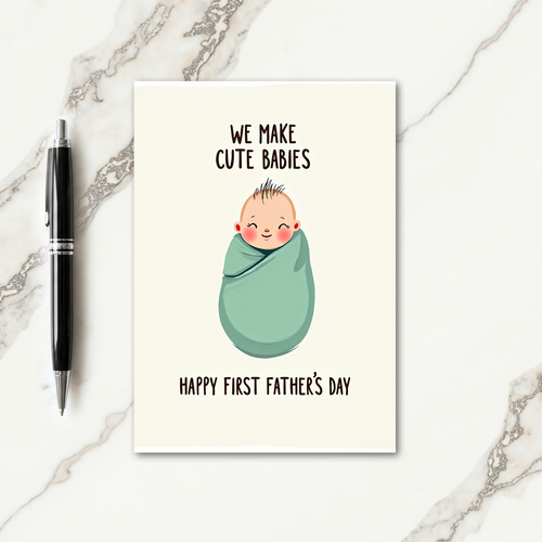 Sweet Fathers Day Baby Art Card