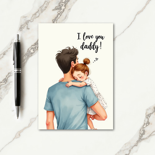 Sweet Fathers Day Back Hug Card