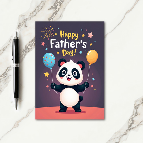 Sweet Fathers Day Bear Balloons Card