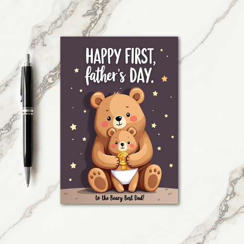 Sweet Fathers Day Bear Card