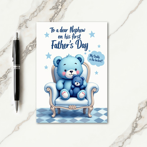 Sweet Fathers Day Bear Chair Card