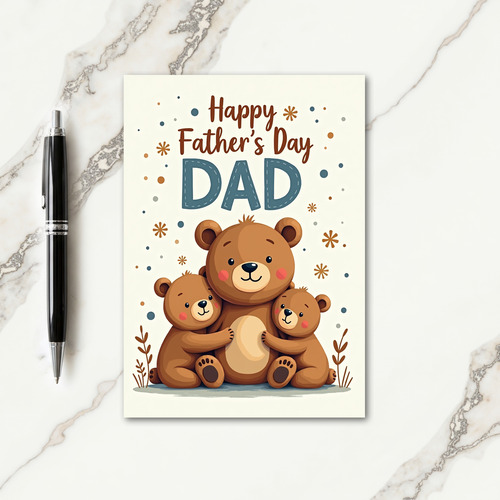 Sweet Fathers Day Bear Hug Card