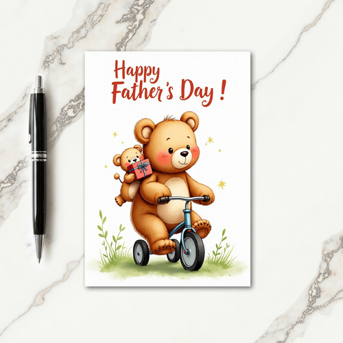 Sweet Fathers Day Bear Ride Card