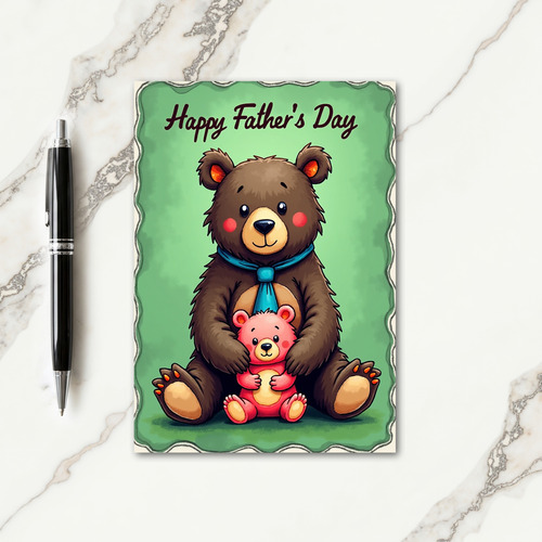 Sweet Fathers Day Bears Hug Card