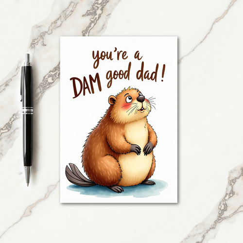 Sweet Fathers Day Beaver Card