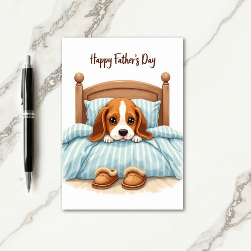 Sweet Fathers Day Bedtime Pup Card