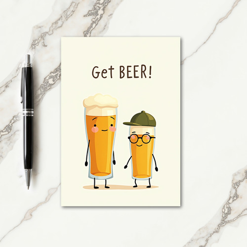Sweet Fathers Day Beer Glasses Card