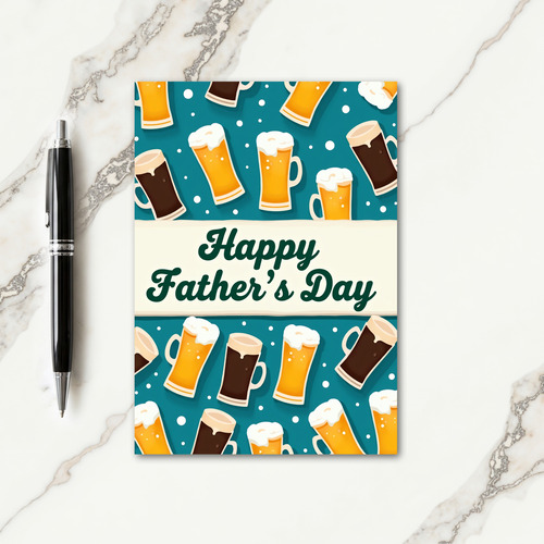 Sweet Fathers Day Beer Mugs Card