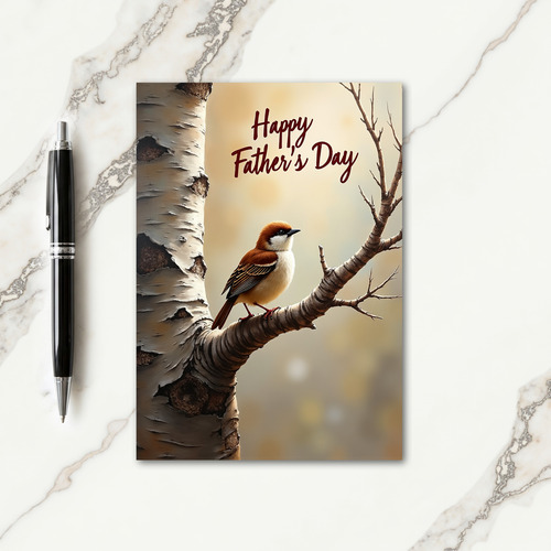Sweet Fathers Day Bird Branch Card