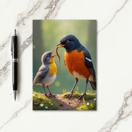Sweet Fathers Day Bird Feeding Card
