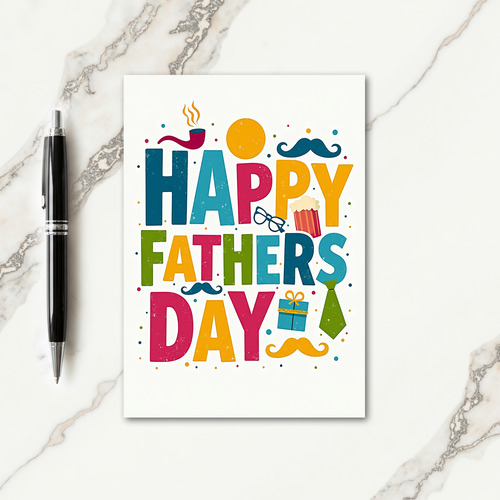 Sweet Fathers Day Block Print Card