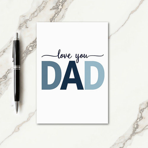 Sweet Fathers Day Blue Card