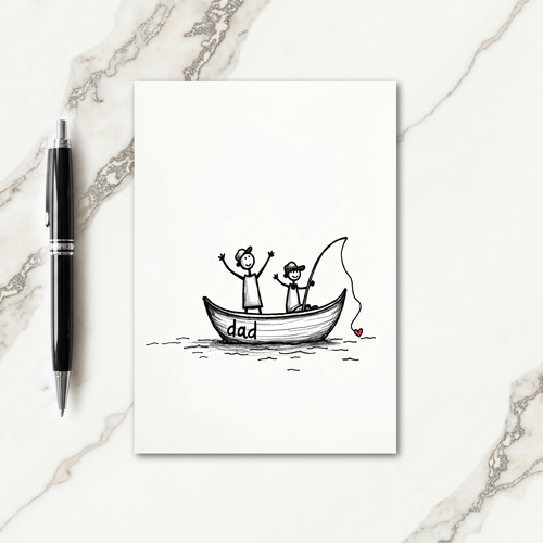 Sweet Fathers Day Boat Card