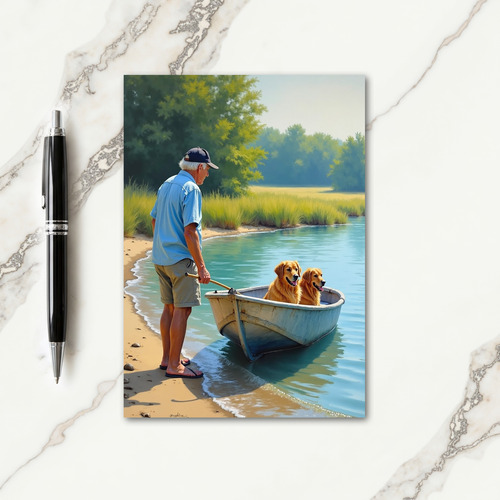 Sweet Fathers Day Boat Scene Card