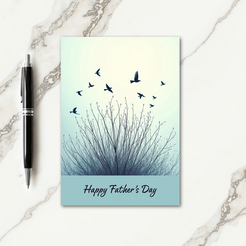 Sweet Fathers Day Branch Birds Card
