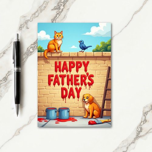 Sweet Fathers Day Brick Wall Card