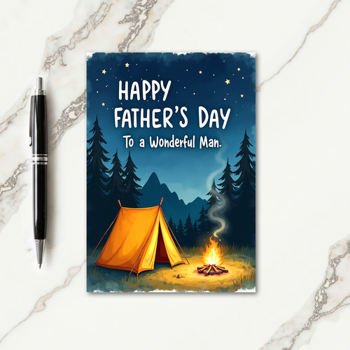Sweet Fathers Day Camping Scene Card