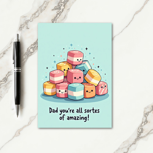Sweet Fathers Day Candy Cube Card