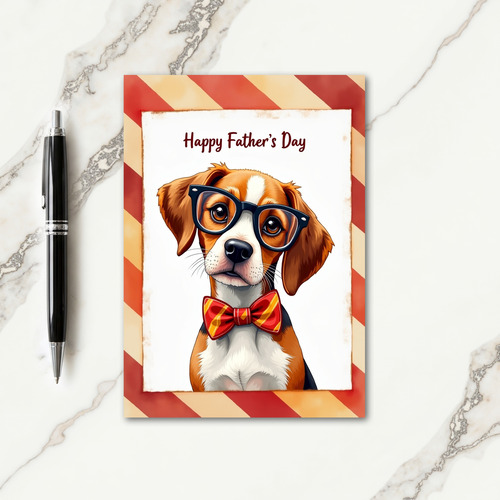Sweet Fathers Day Canine Art Card