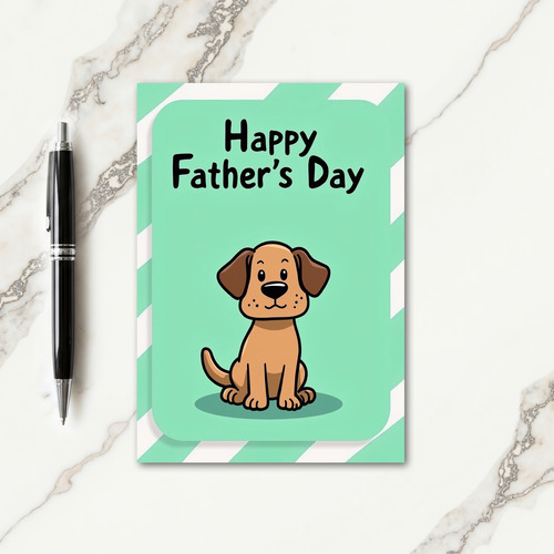 Sweet Fathers Day Cartoon Dog Card
