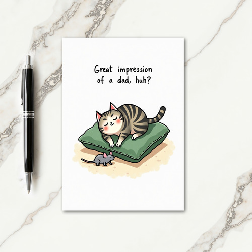 Sweet Fathers Day Cat Nap Card