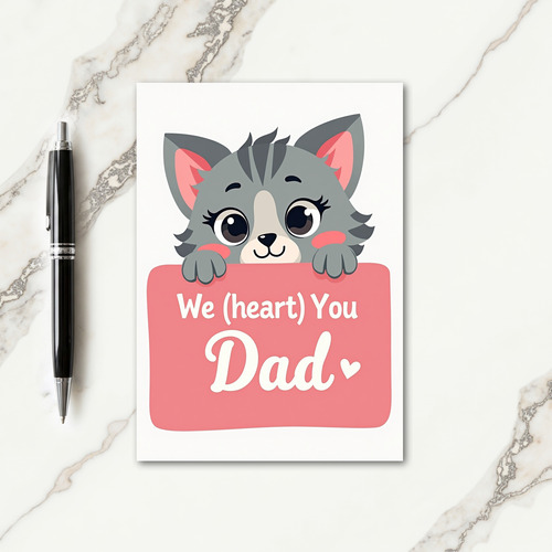 Sweet Fathers Day Cat Reveal Card