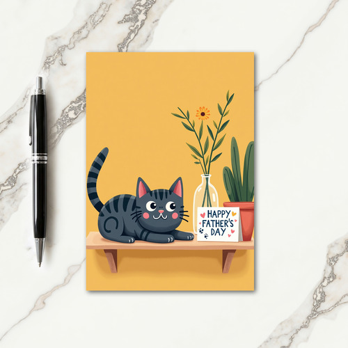 Sweet Fathers Day Cat Shelf Card