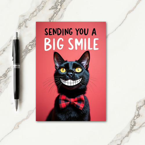 Sweet Fathers Day Cat Smile Card