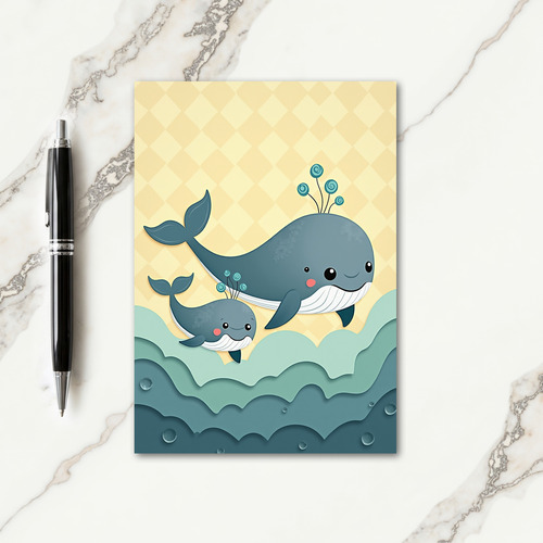 Sweet Fathers Day Cetacean Card
