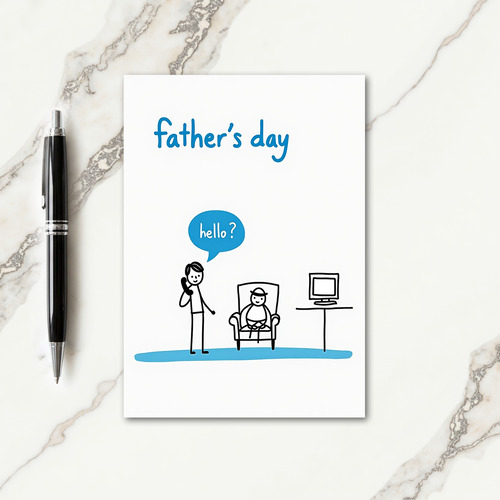 Sweet Fathers Day Chat Illustration Card