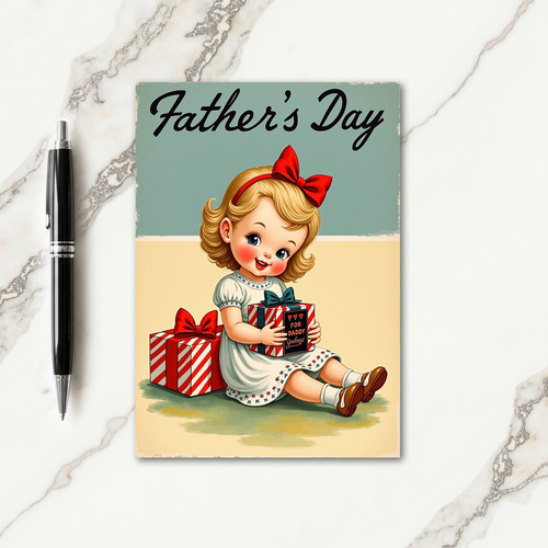 Sweet Fathers Day Child Art Card