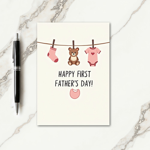 Sweet Fathers Day Clothesline Card