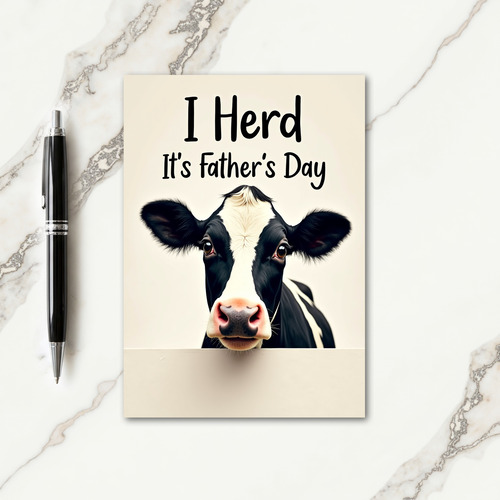 Sweet Fathers Day Cow Peek Card
